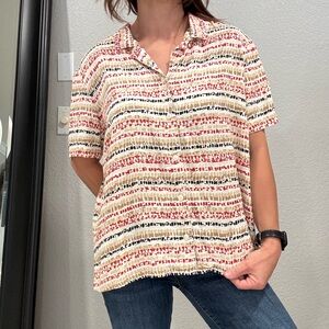 Vintage Alfred Dunner Short-Sleeve Button-Down Striped Shirt